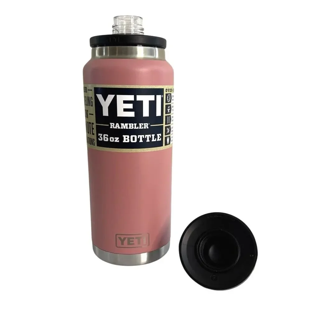 NWT YETI Rambler 36oz. Water Bottle sandstone pink with chug cap